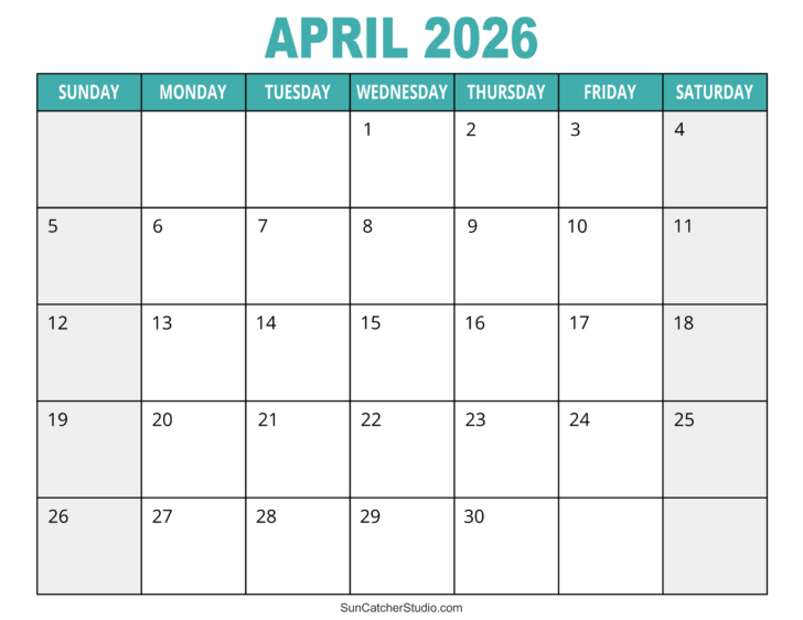 Free Printable Kids Calendar 2026 Monthly