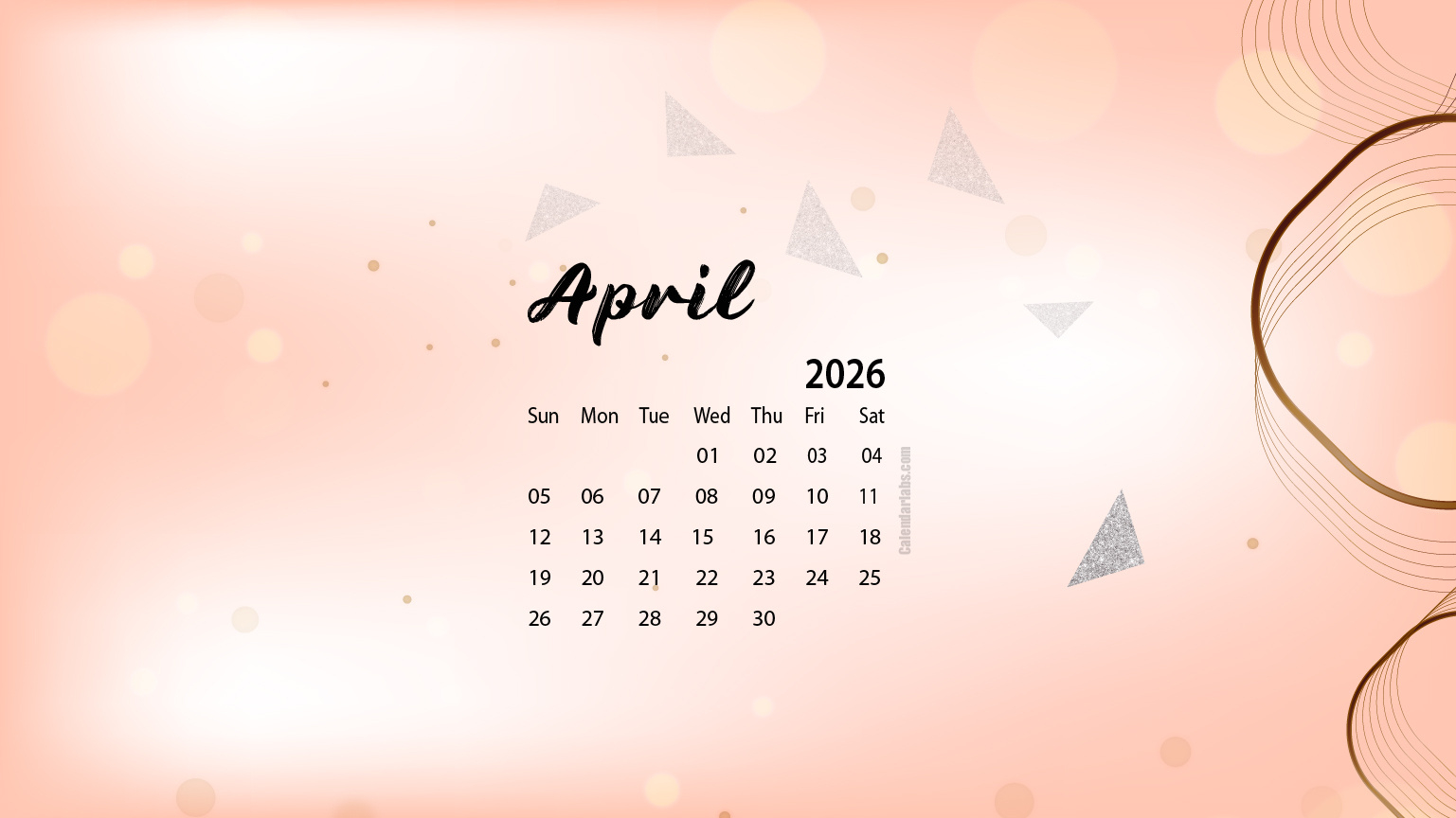April 2026 Desktop Wallpaper Calendar - Calendarlabs intended for 2026 Calendar Printable Calendarlabs