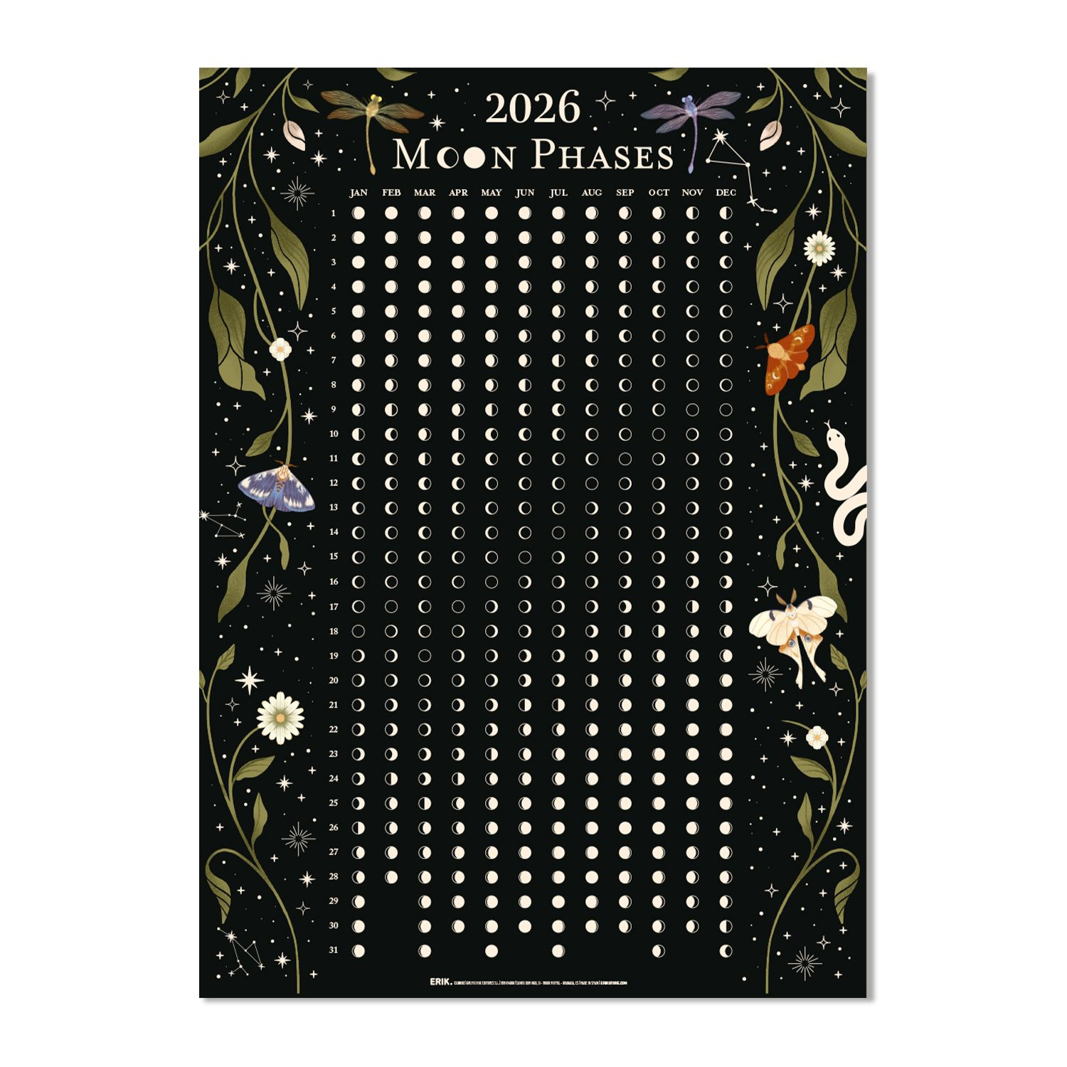 Astral: Mondphasenkalender 2026 - Merchoid Deutschland inside Moon Phase Calendar 2026