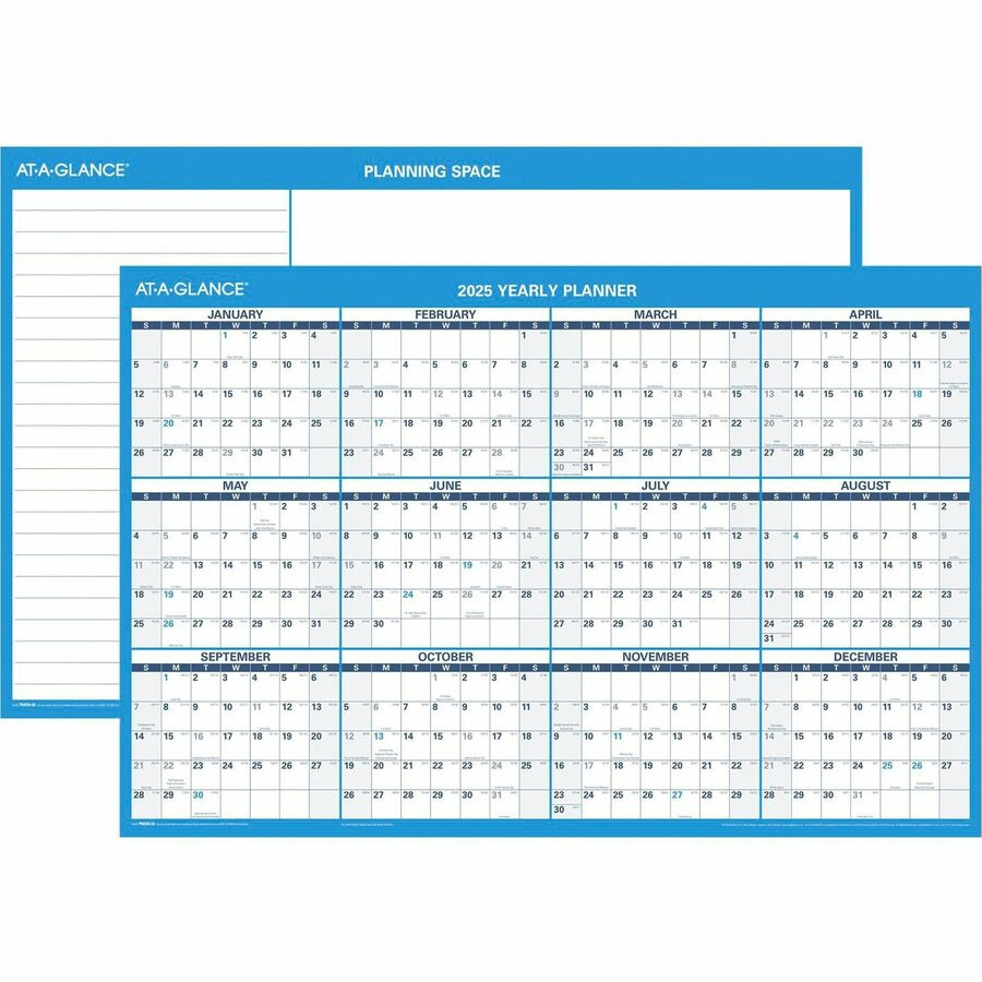 At A Glance Horizontal Reversible Erasable (Aagpm20028) - Office for Ppe Employee Attendance Calendar 2026