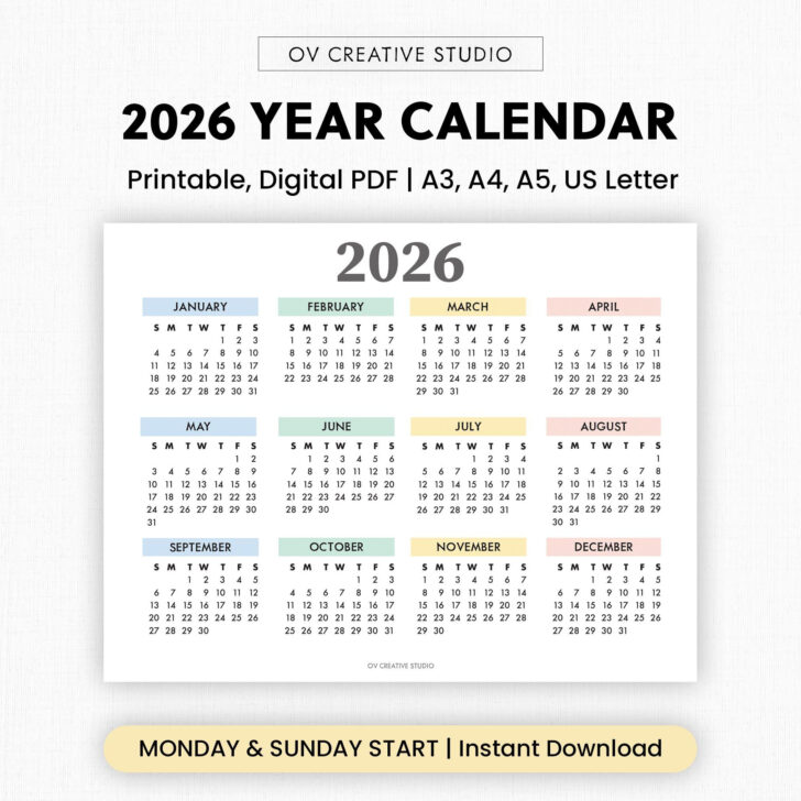 At a Glance Calendars For 2026