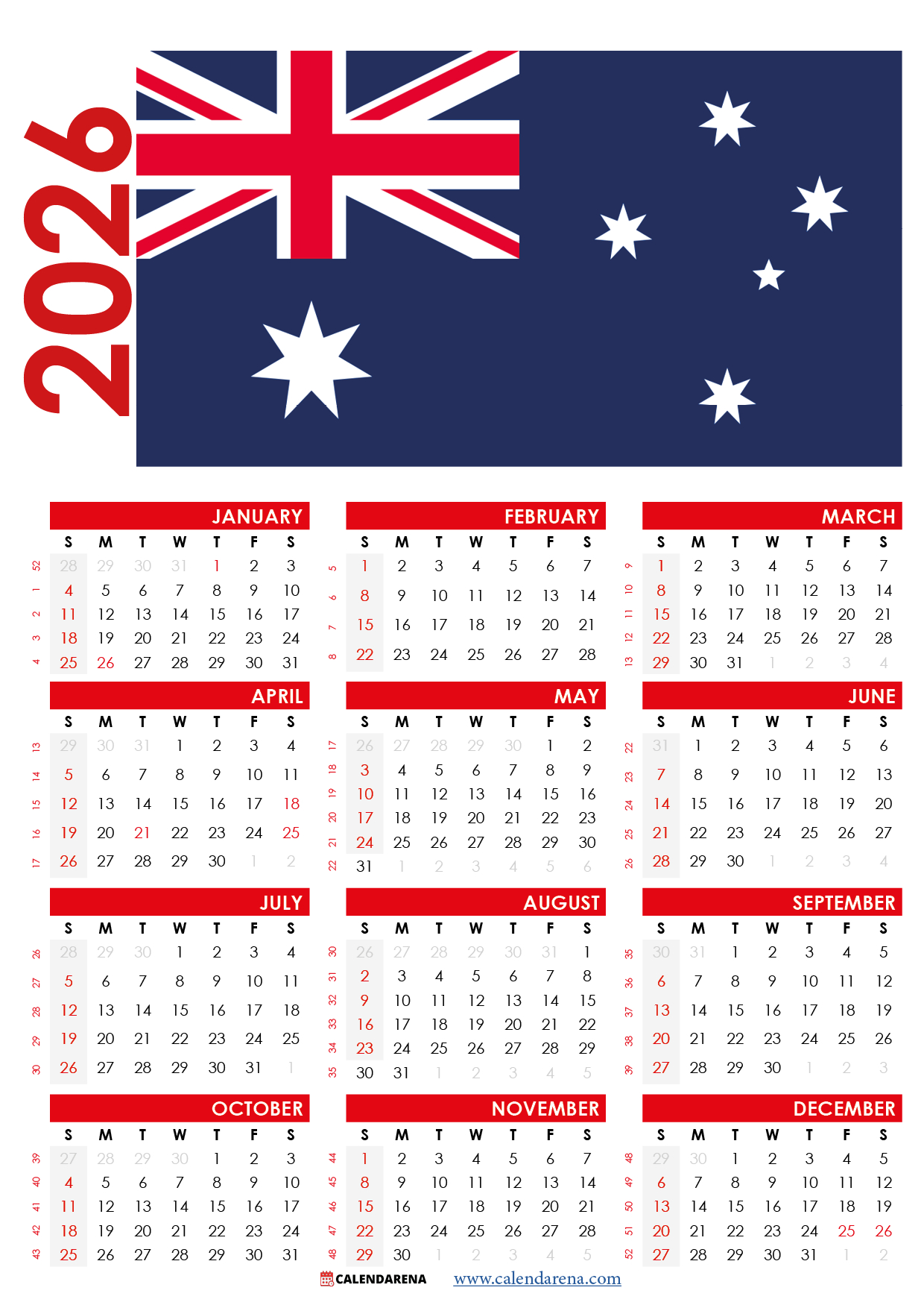 Calendar 2025 Australia With Holidays And Festivals inside Calendar 2026 Printable Western Australia