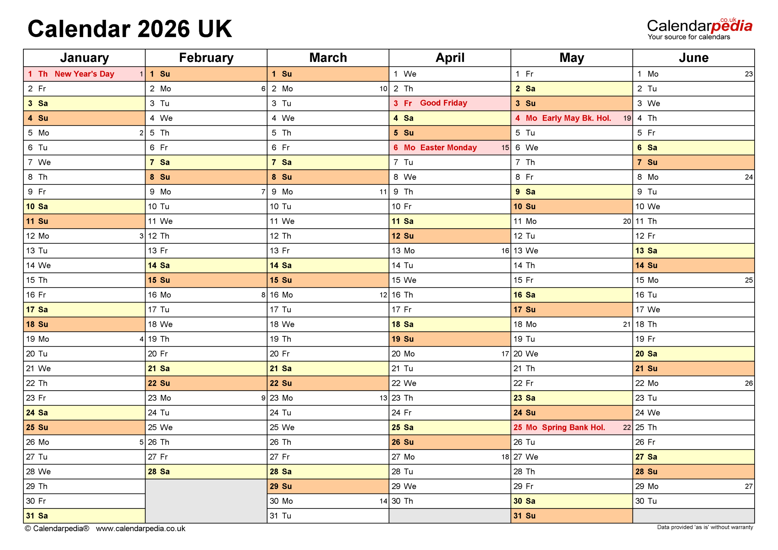 Calendar 2026 (Uk) - Free Printable Pdf Templates intended for 2026 Calendar Printable Planner