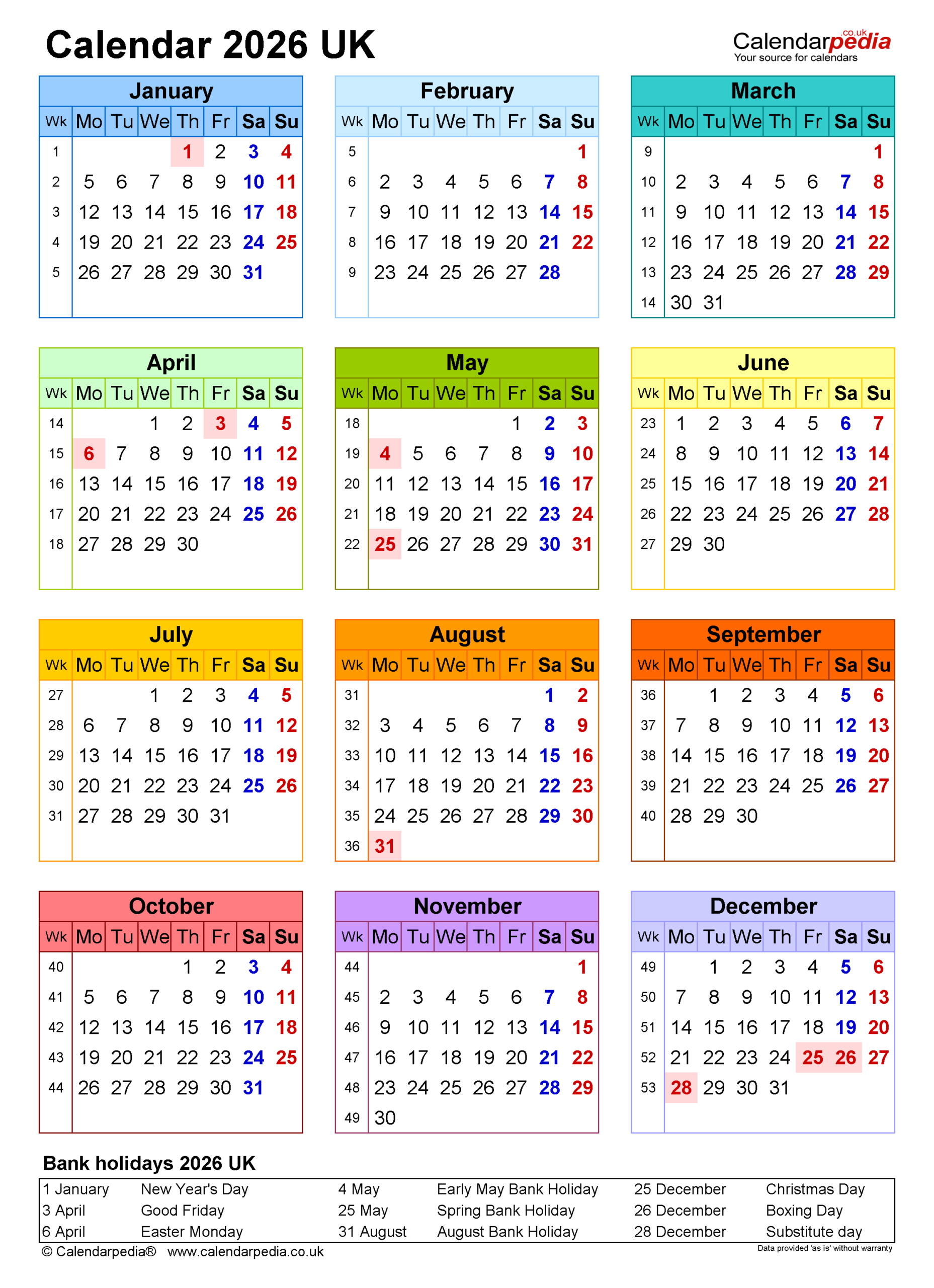 Calendar 2026 (Uk) - Free Printable Pdf Templates regarding Calendar 2026 Printable Uk