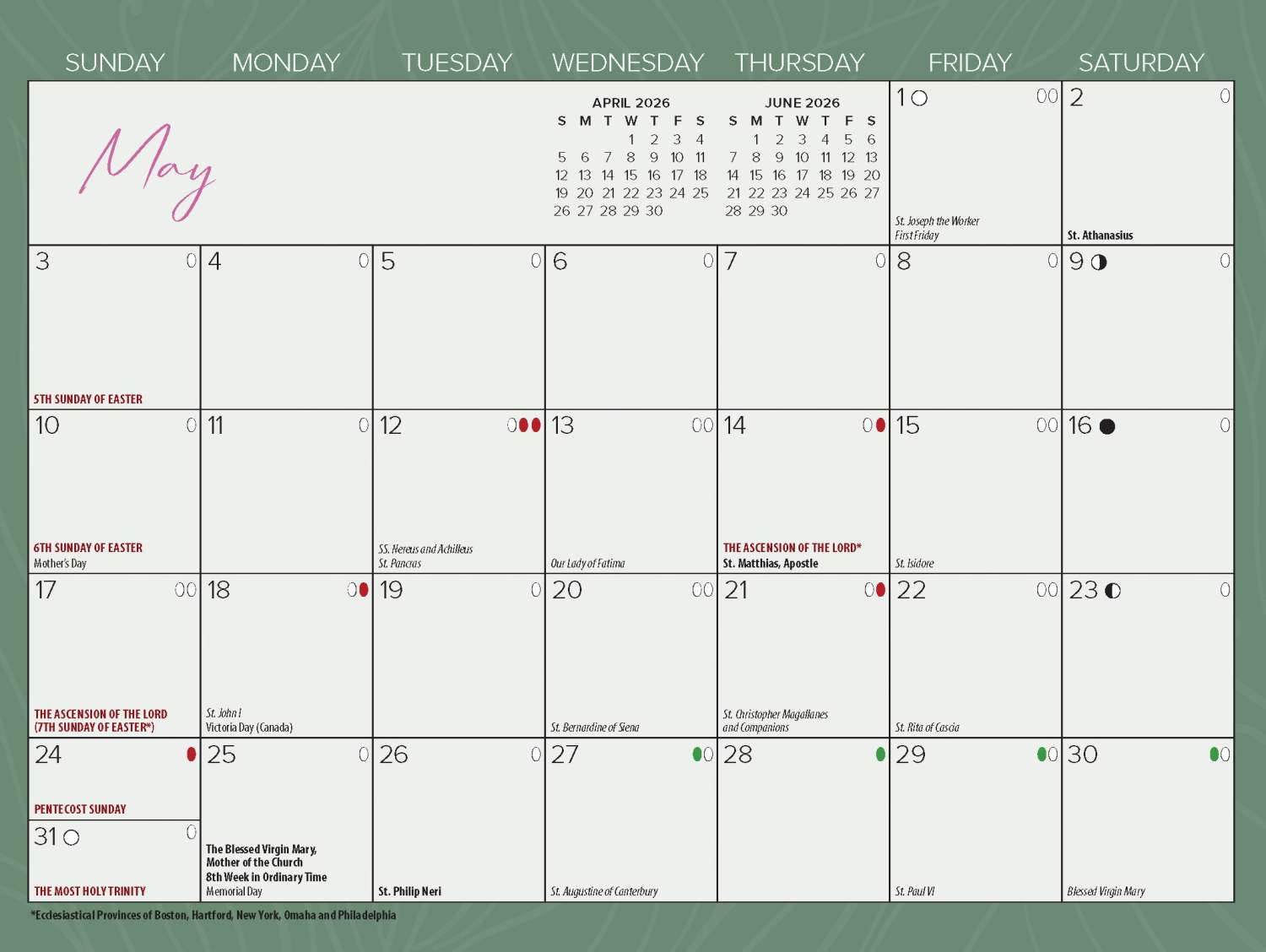 Catholic Calendars | Blue Mound Graphics throughout Catholic Calendar 2026 Printable Free