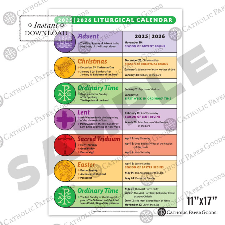 Liturgical Color Calendar 2026 Liturgical Color Calendar 2026