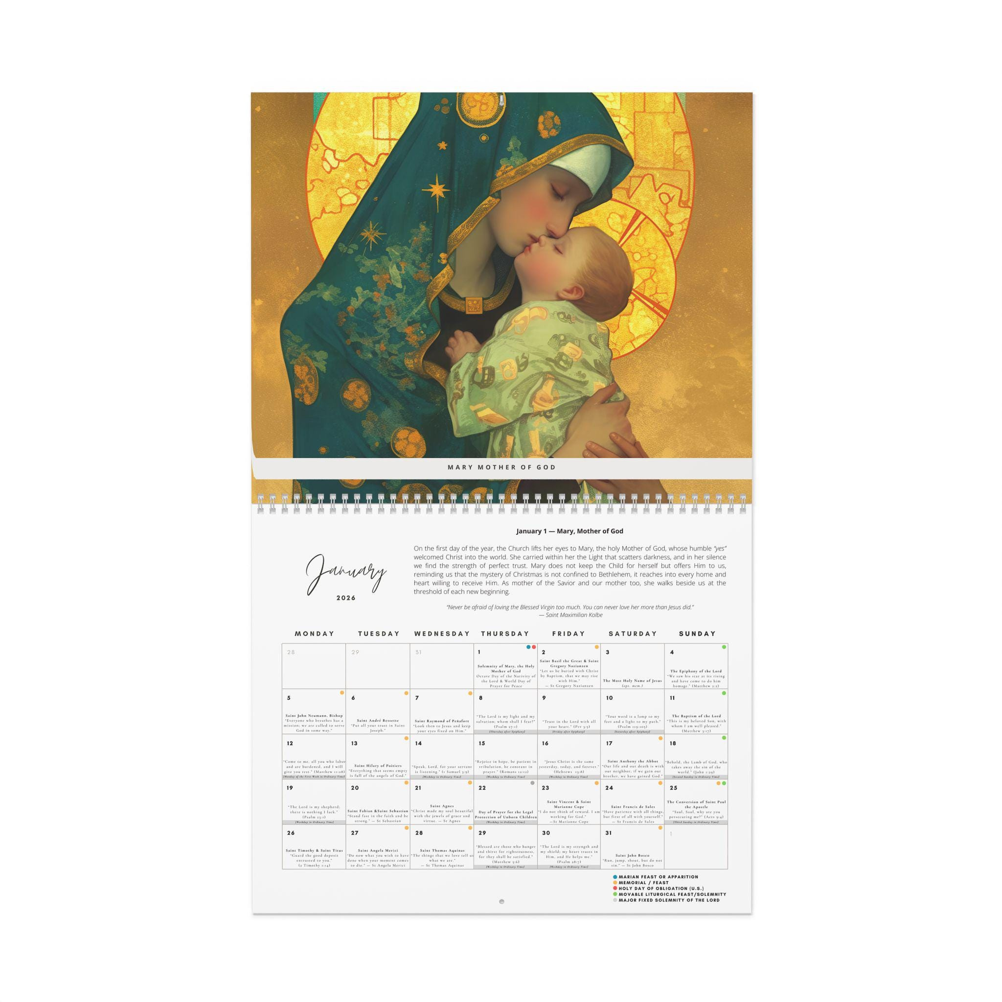 Catholic Liturgical Calendar 2026 - Saints, Solemnities &amp;amp; Marian pertaining to Catholic Calendar January 2026