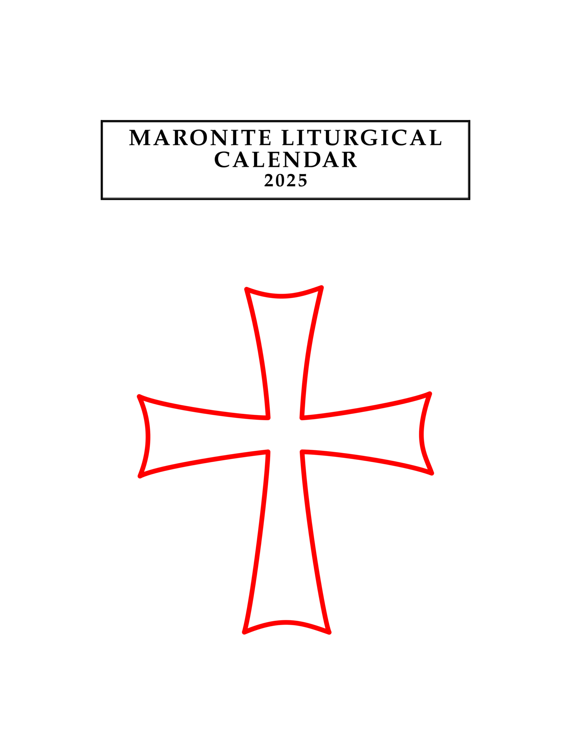 Cir 24-85 Eparchial Desk Calendar 2025 — Eparchy Of Saint Maron Of pertaining to Maronite Liturgical Calendar 2026