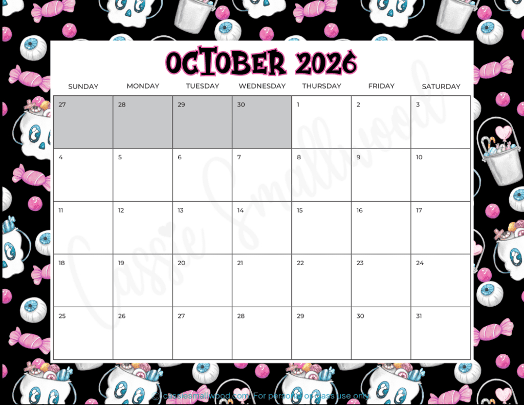 Cute Free Printable 2026 Monthly Calendar (Blank &amp;amp; With Holidays regarding Calendar 2026 Printable Free Cute