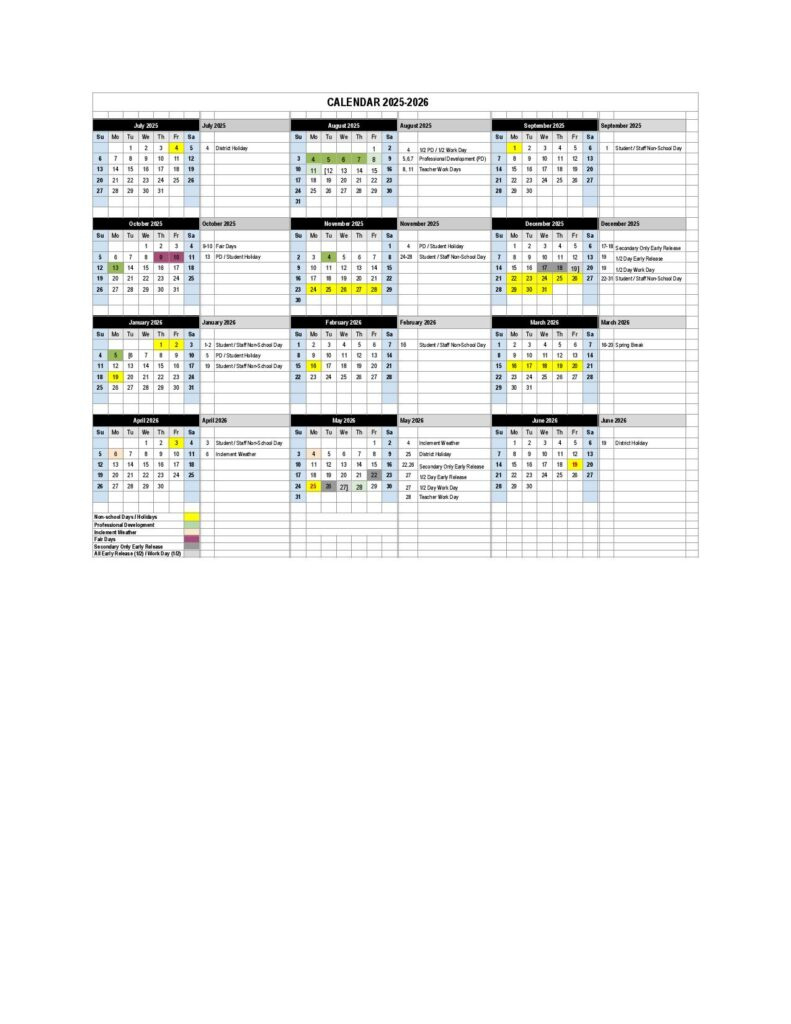Dallas Independent School District Calendar 2025-26 | Download Now in Disd 2025 To 2026 Calendar Printable