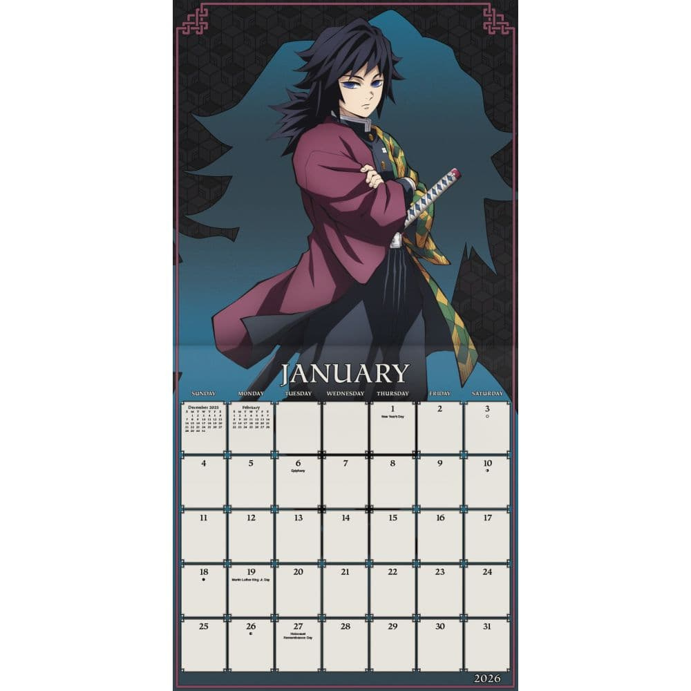 Demon Slayer Kimetsu No Yaiba 2026 Wall Calendar - Calendars with Anime Calendar 2026 Printable
