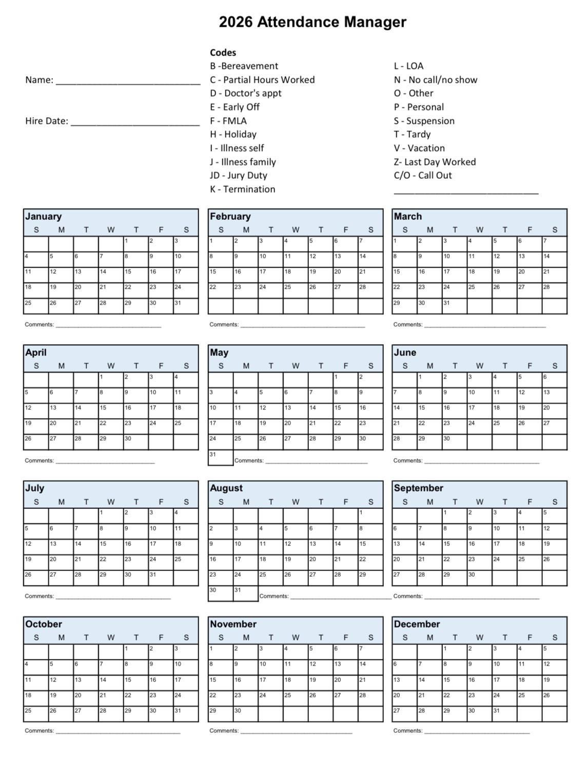 Employee Attendance - Etsy Canada in Staff Attendance For January 2026