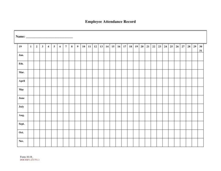 2026 Employee Attendance Calendar Free