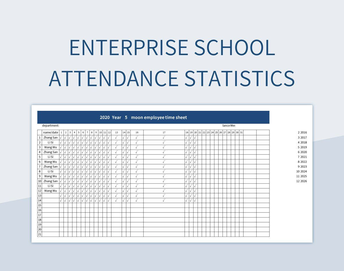 Enterprise School Attendance Statistics Excel Template And Google for School Attendance Statistics 2026