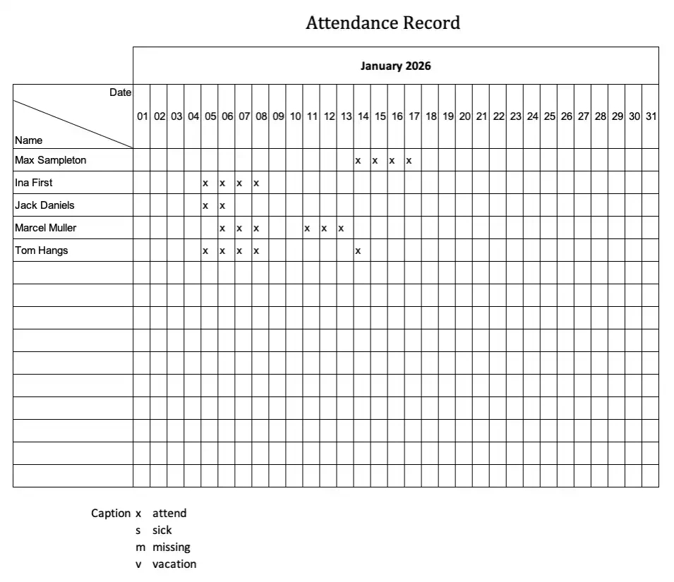 Excel Template Attendance Record | Tracks Attendance Easy | Excel intended for Daily Attendance Register 2026