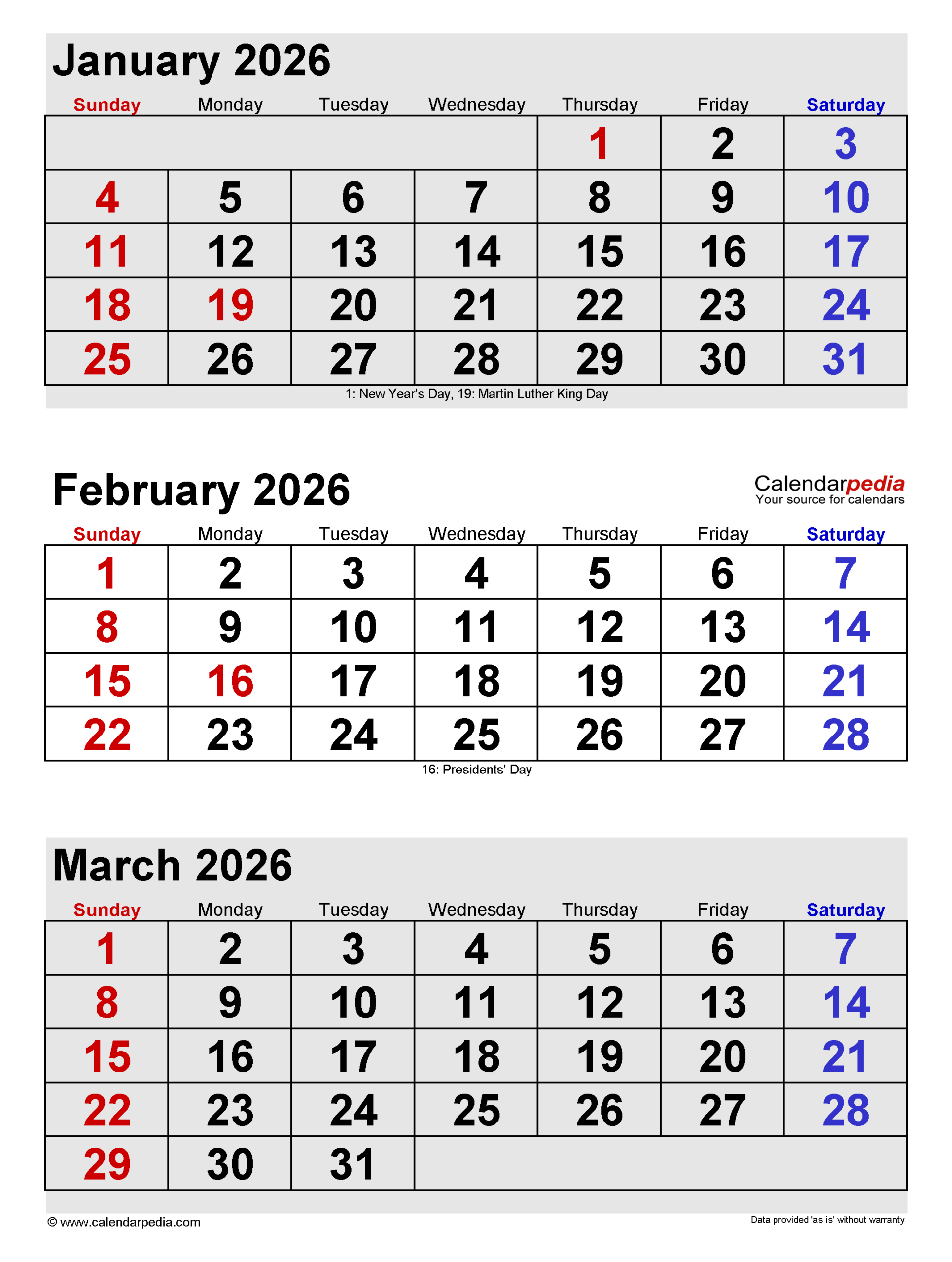 February 2026 Calendar | Templates For Pdf, Excel And Word with regard to January February 2026 Calendar Printable