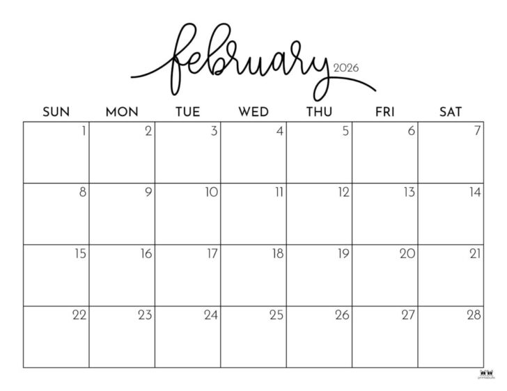 February 2026 Calendar Page
