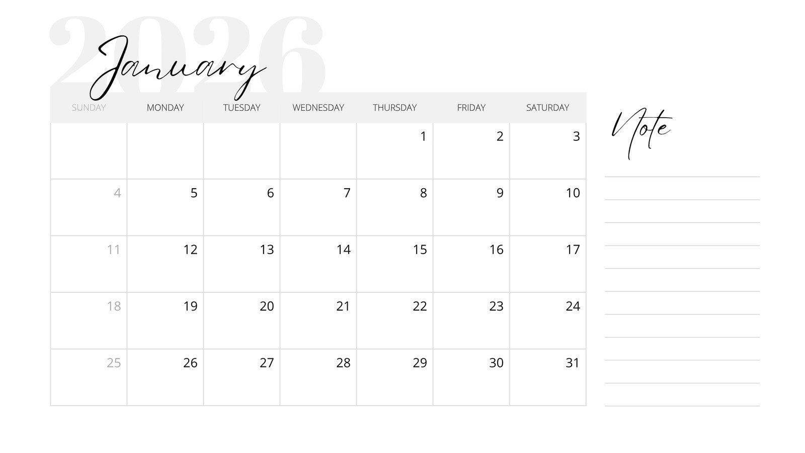 Free And Editable January 2026 Calendar Templates | Canva pertaining to January 2026 Month Calendar Printable