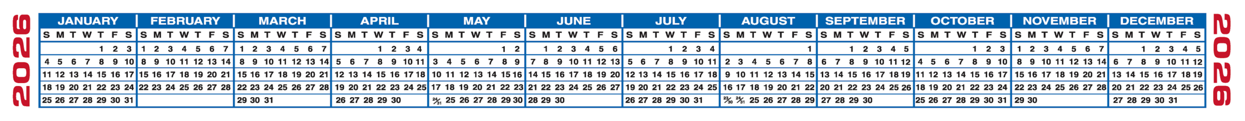 Free Printable 2026 Calendars &amp;amp; 2026 Calendar Strips within 2026 Printable Keyboard Calendar