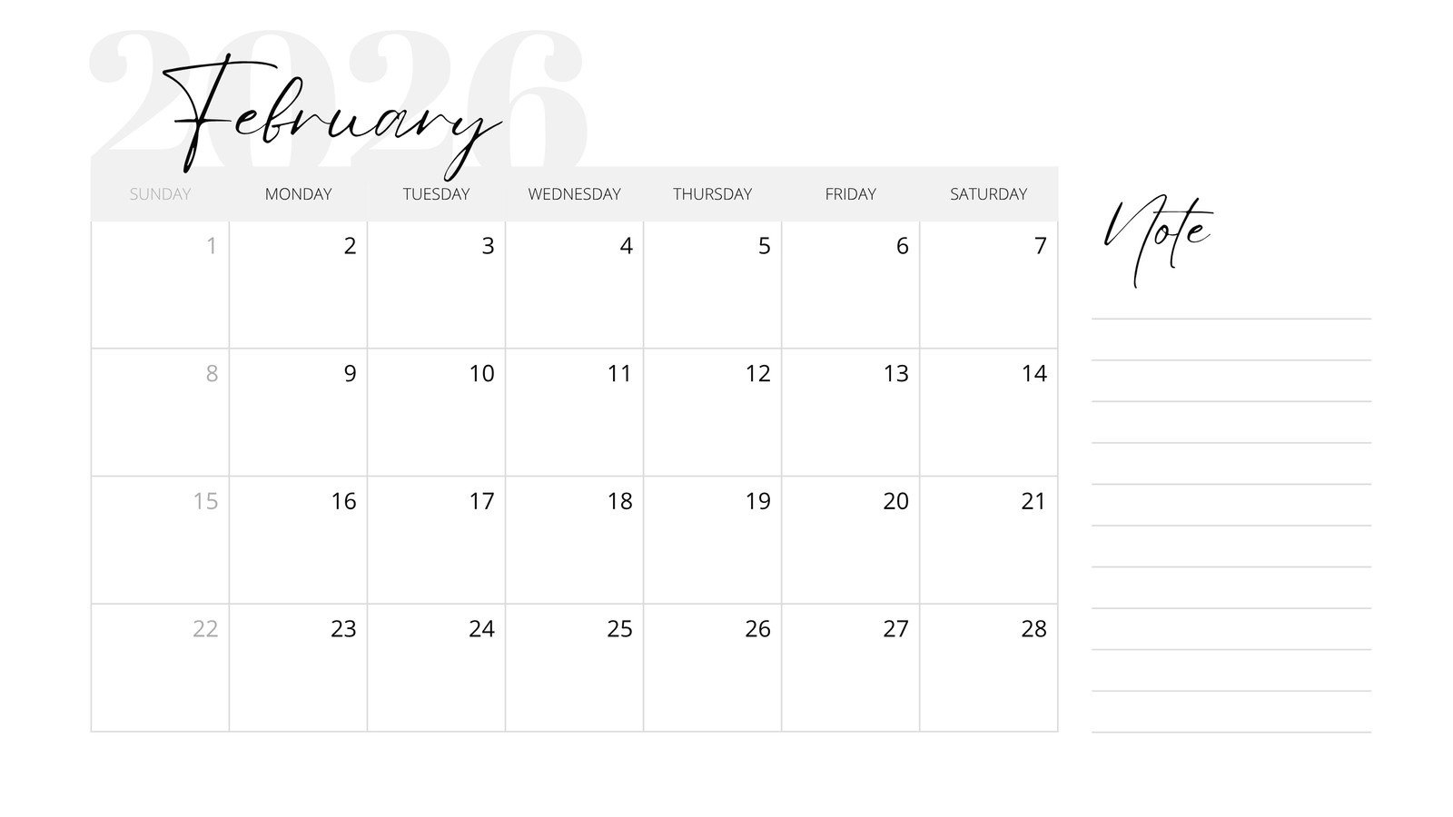 Free To Customize February 2026 Calendar Templates | Canva within February Calendar 2026 Printable