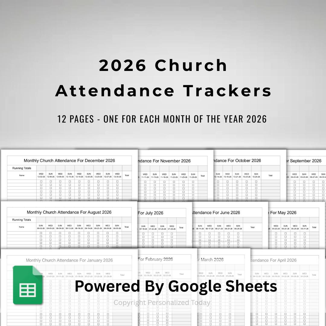 Google Sheets 2026 Monthly Church Attendance Count - 2026 Twice with regard to Attendance of May 2026