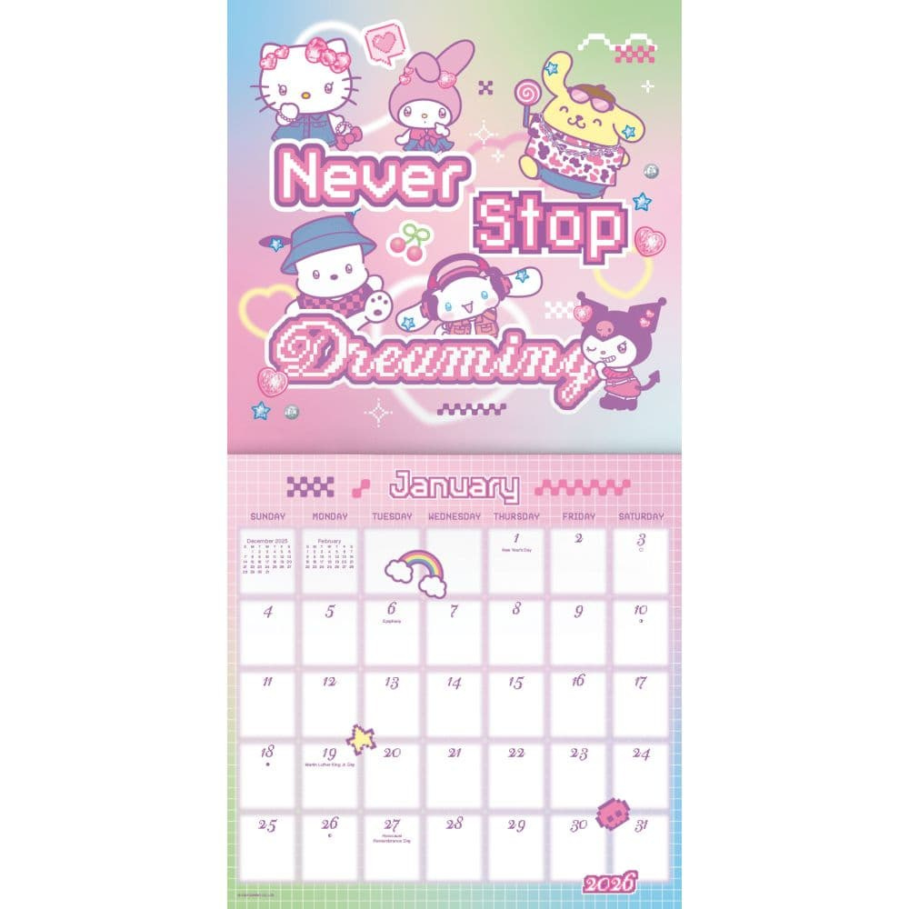 Hello Kitty 2026 Mini Wall Calendar - Calendars for Free Printable Hello Kitty Calendar 2026
