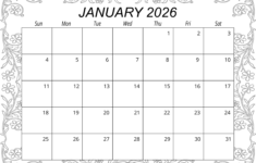 Free Printable Printable January 2026 Calendar | Calendar 2025