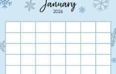 January 2026 Calendars – 123 Free Printables | Printabulls within Printable January 2026 Calendar