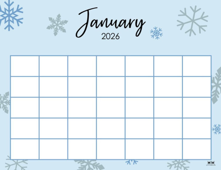 Printable January 2026 Calendar Printable January 2026 Calendar