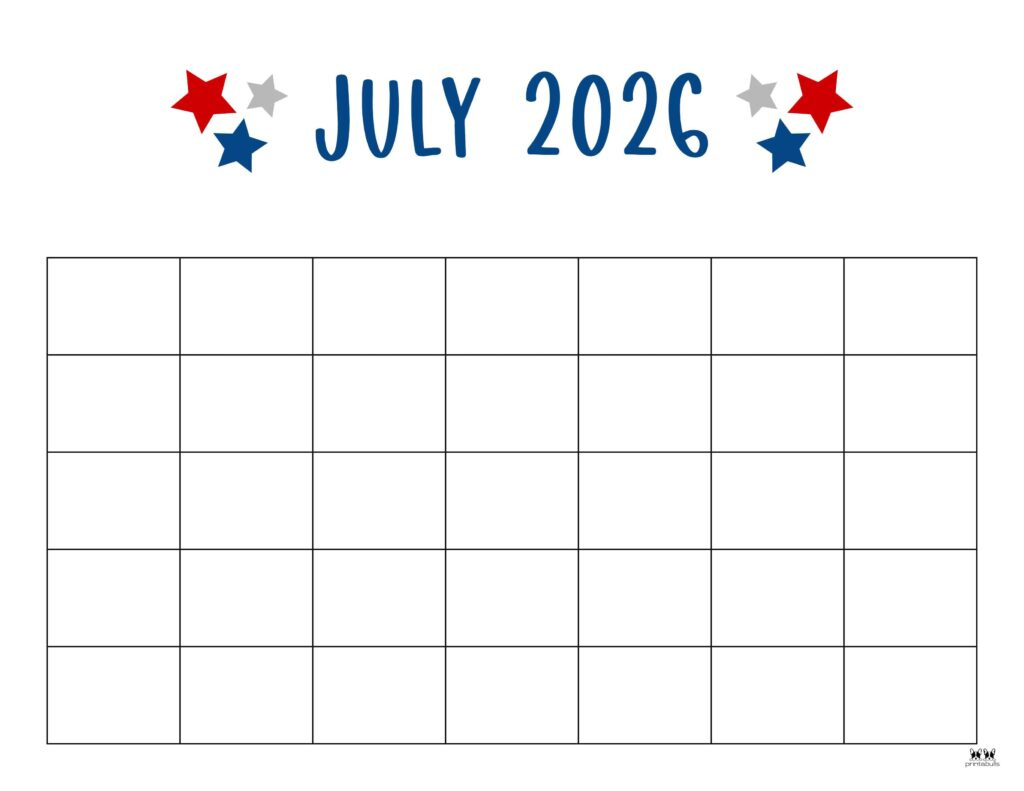 July 2026 Calendars - 123 Free Printables | Printabulls with 2026 Calendar Printable July