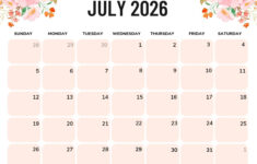 July 2026 Calendars (52 Free Pdf Printables) pertaining to July 2026 Calendar Printable