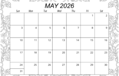 May 2026 Calendar (Free Printable) – Free Printables, Lettering regarding 2026 Calendar Printable May