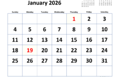 Monthly 2026 Calendar With Extra-Large Dates | Wikidates with regard to January 2026 Printable Calendar Wiki