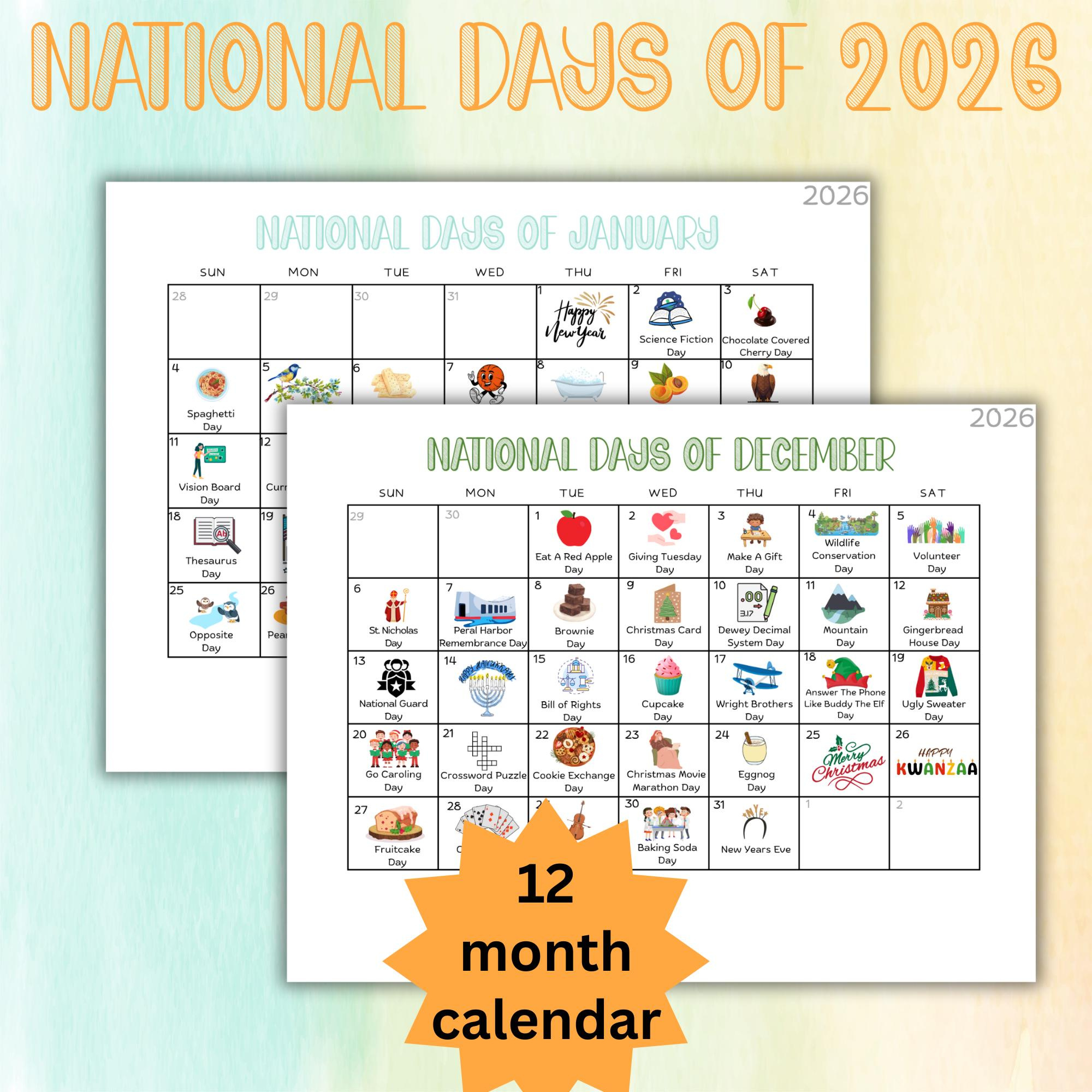 Nationale Tage Lehrmittel Vorschule Lehrer Kalender Klassenzimmer throughout January 14 2026 National Day