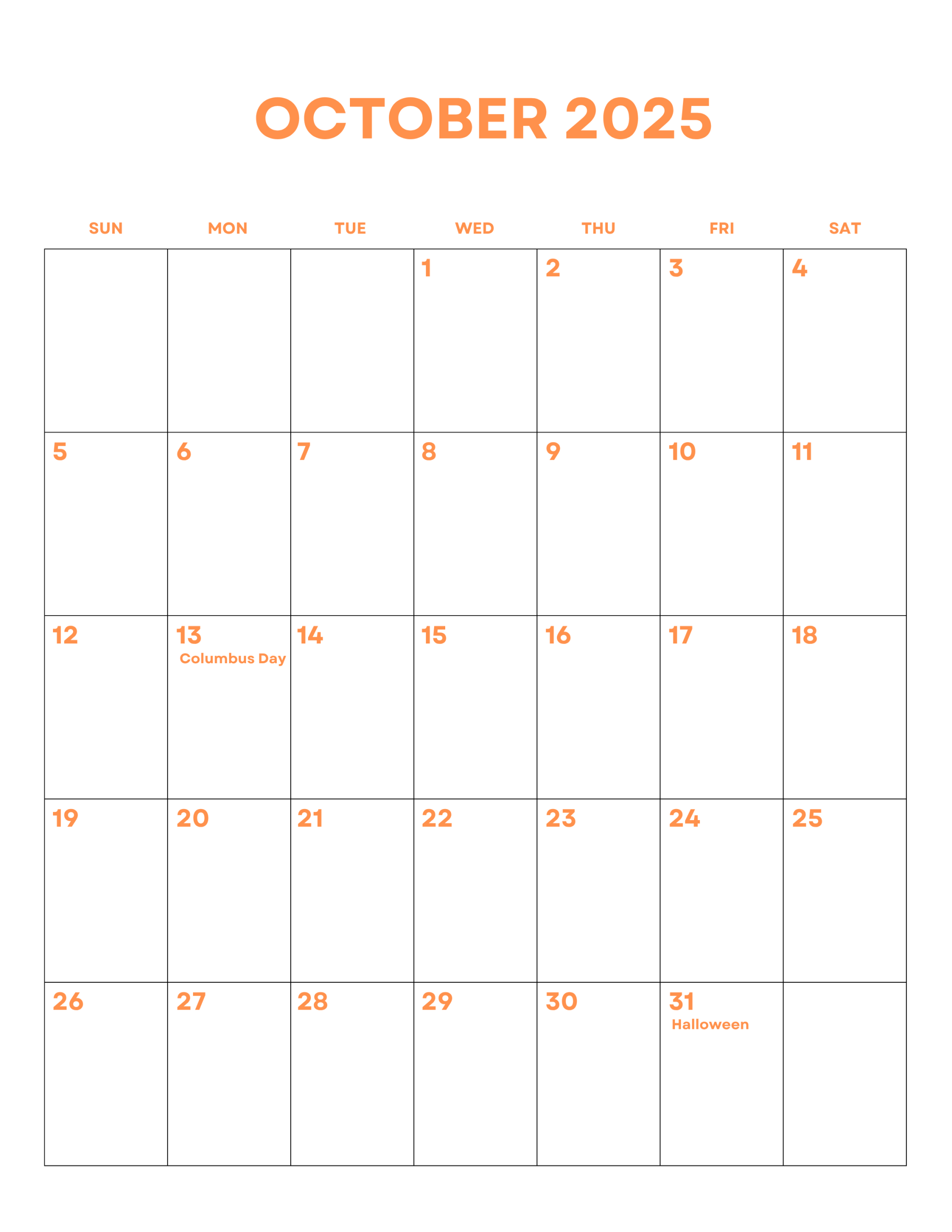 October 2025 Calendar – My Calendar Land with October Saints Calendar 2025