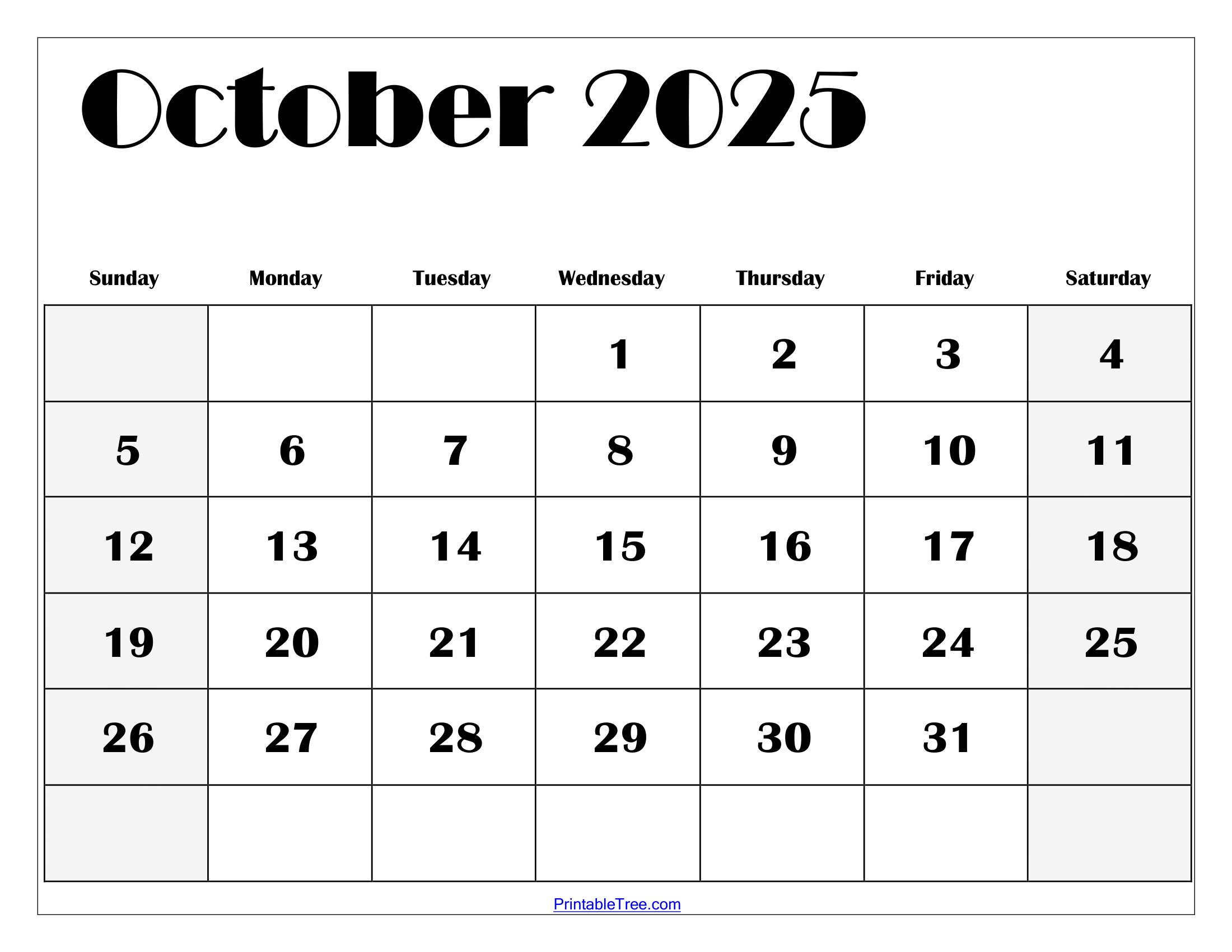 October 2025 Calendar Printable Pdf Template With Holidays for October Jewish Calendar 2025