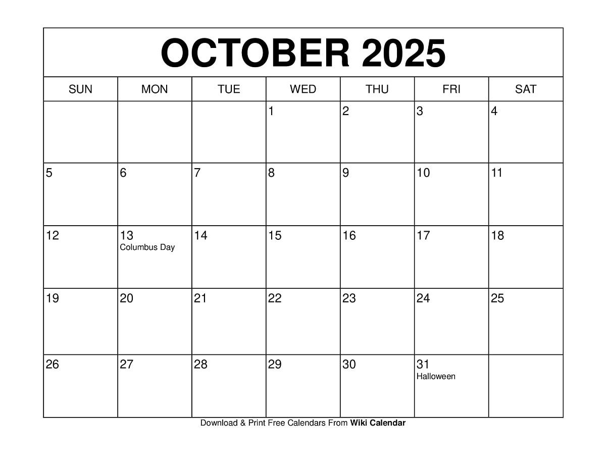 October 2025 Calendar - Printable Templates &amp;amp; More pertaining to October 2025 Blank Calendar