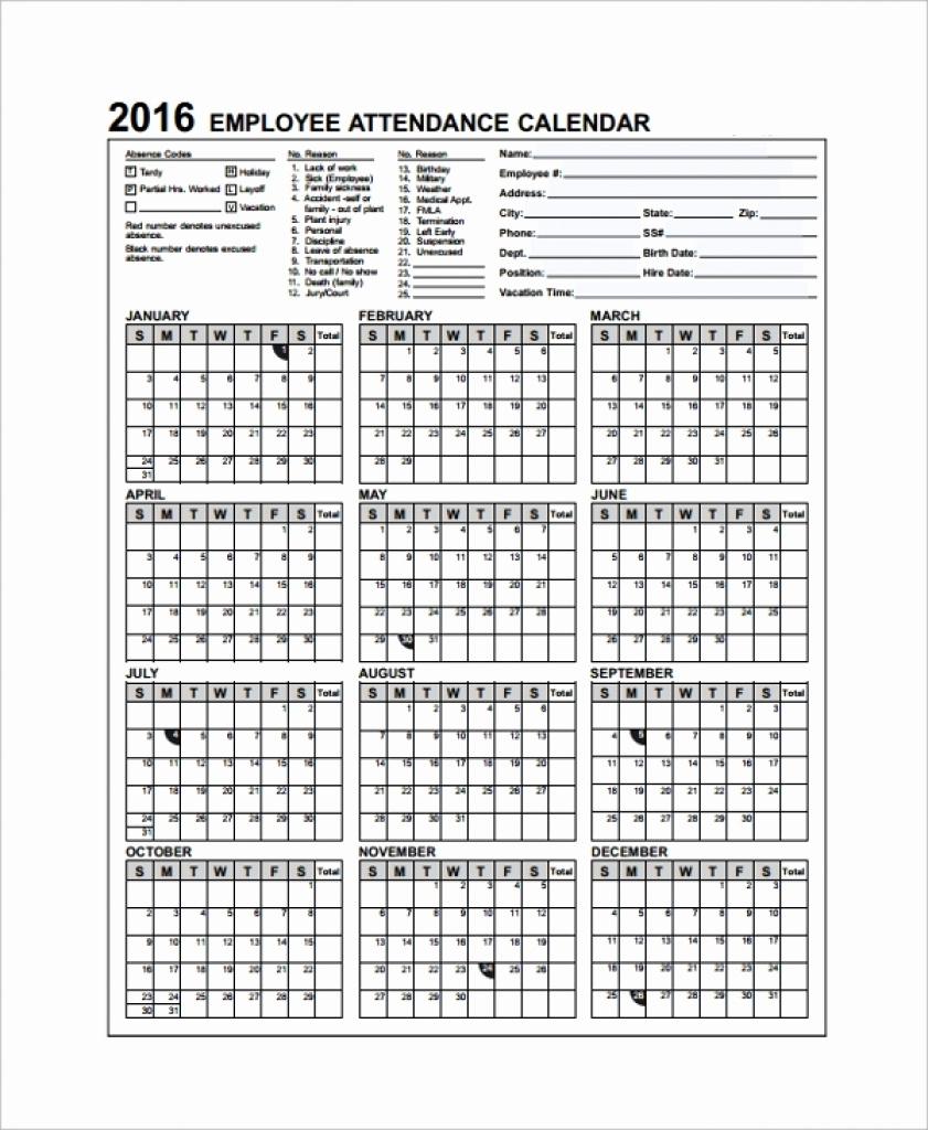 Printable 2025 Calendar 2026 Attendance Calendar Card Stock Paper regarding PPE 2026 Employee Attendance Calendar