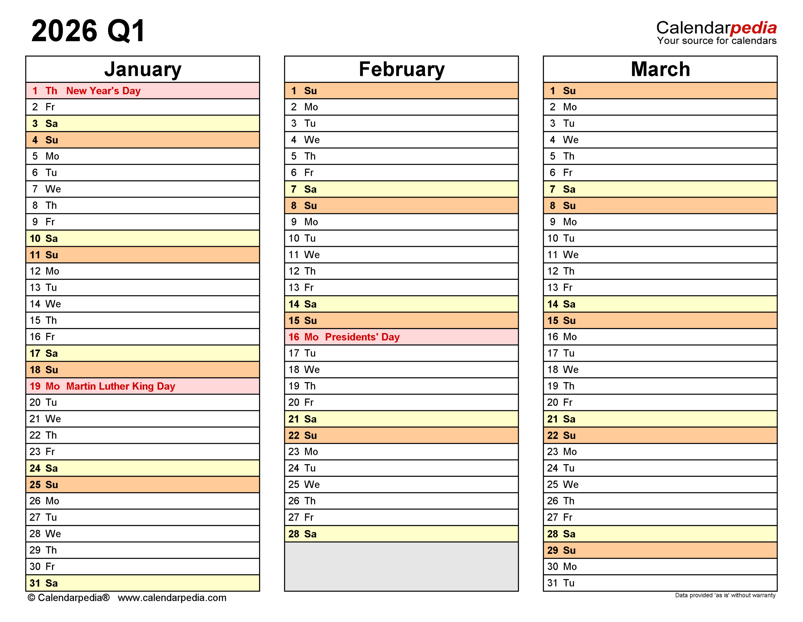 Quarterly Calendars 2026 - Free Printable Pdf Templates in Free Printable Quarterly Calendar 2026
