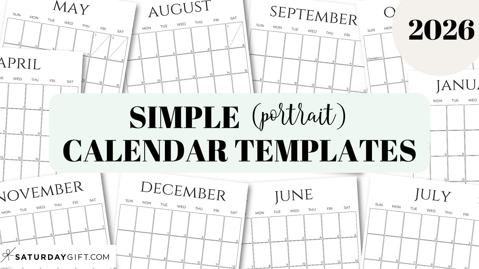 Simple Calendar 2026 - Free Printable Vertical Calendars inside Free Printable Vertical Monthly Calendar 2026