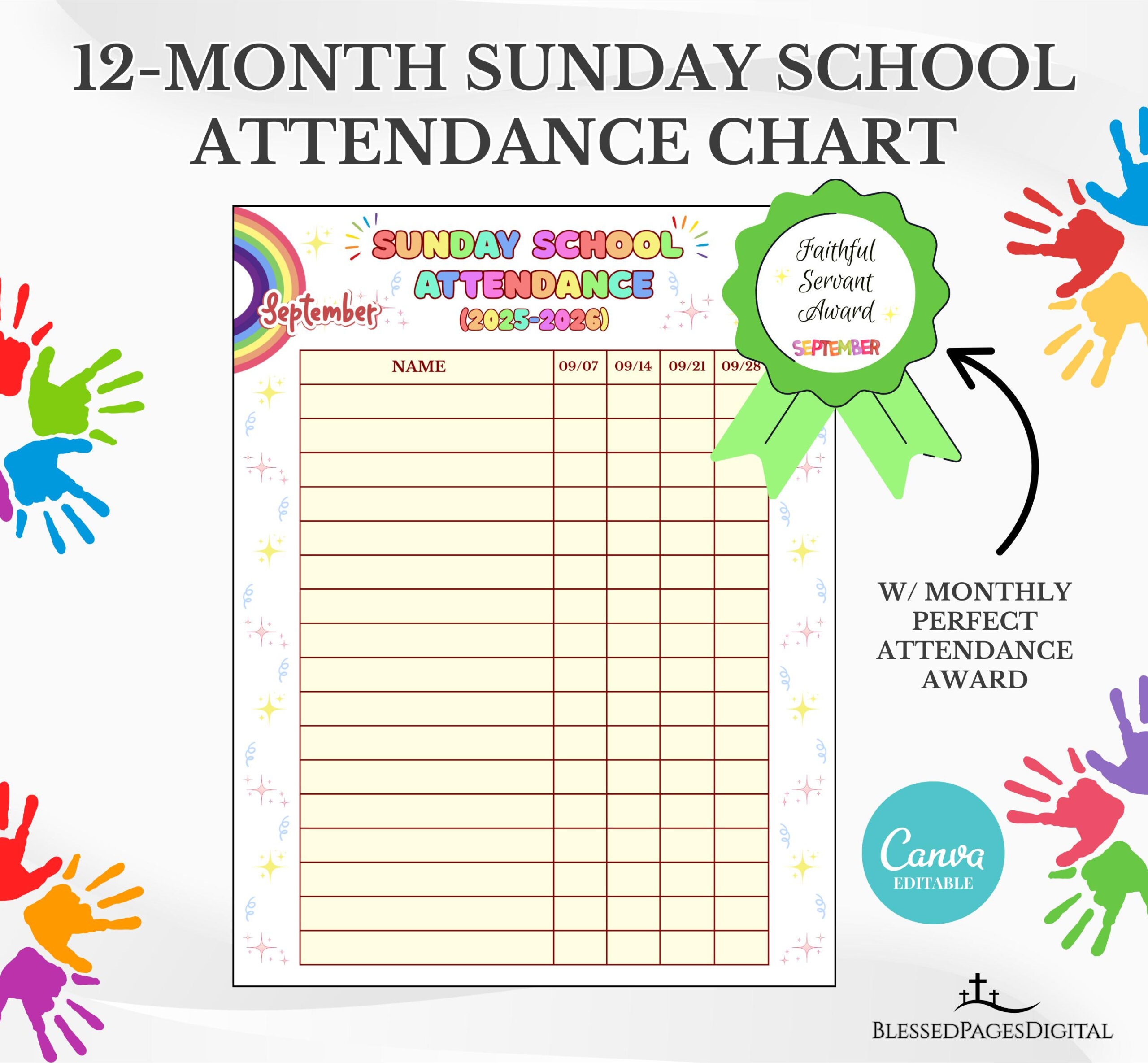 Sunday School Attendance Sheet Template - Etsy Hong Kong inside Sunday School Attendance 2026