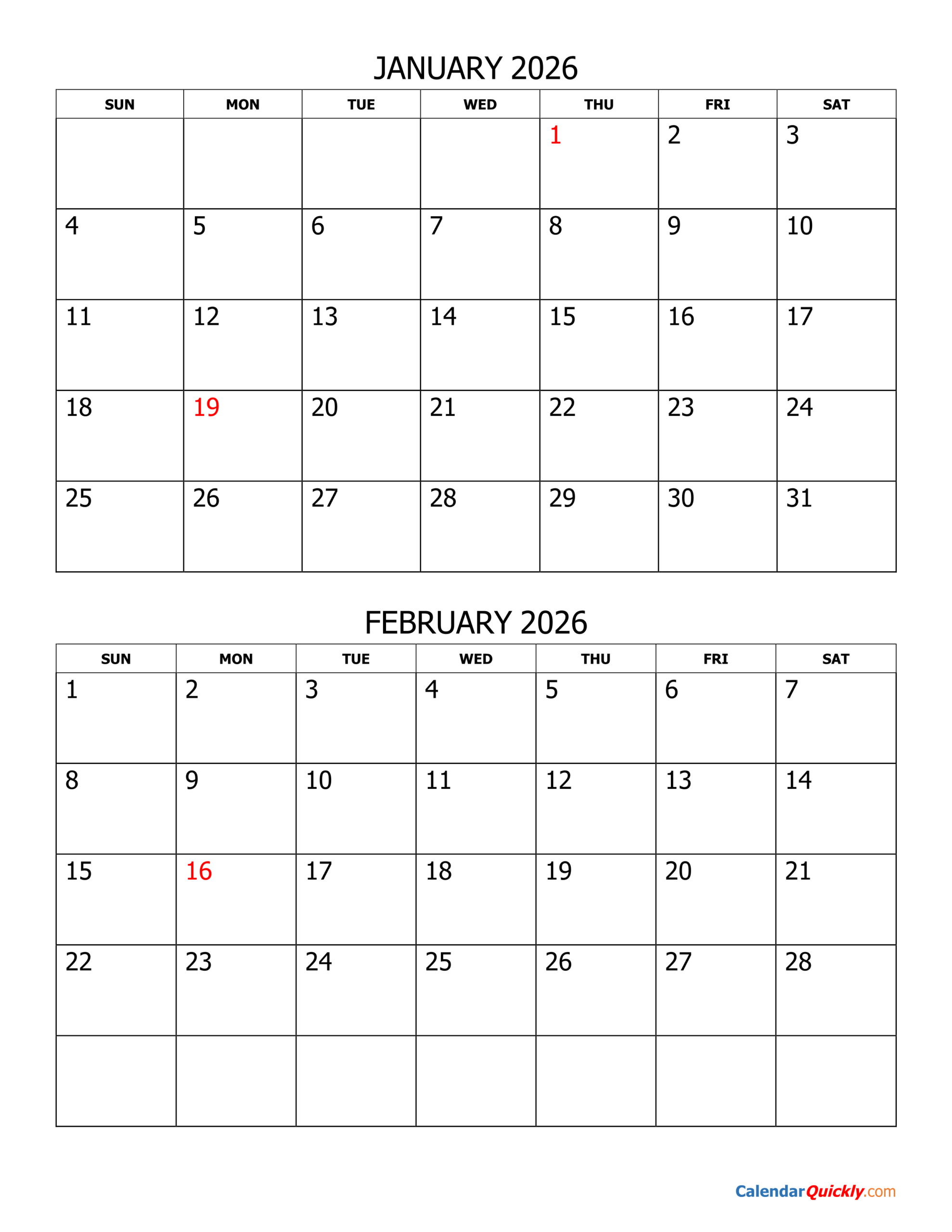 Two Months 2026 Calendar | Calendar Quickly with regard to 2026 Calendar Printable 2 Months Per Page