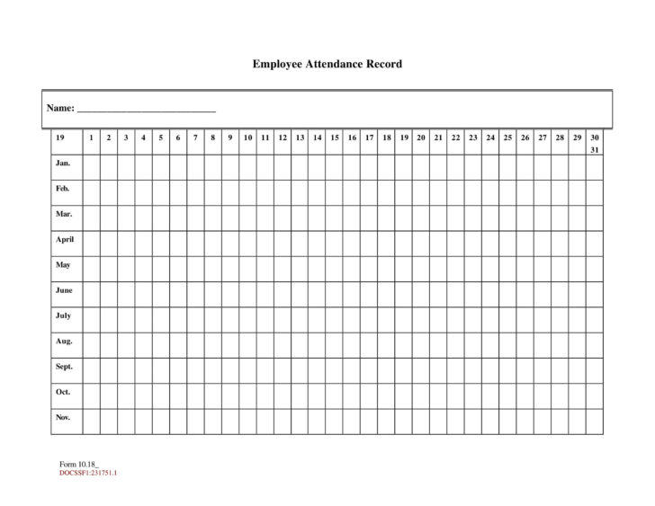 2026 Employee Attendance Calendar Printable