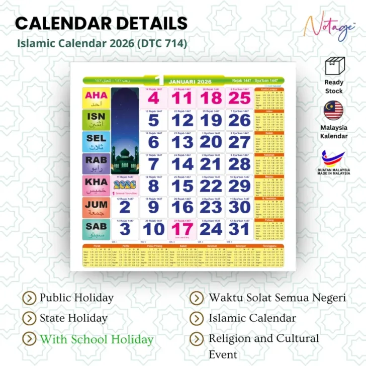 Islamic Calendar 2026 Malaysia