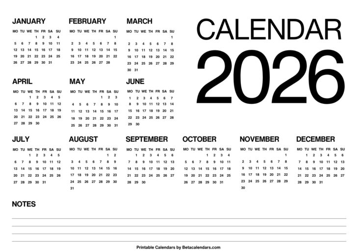 November 2026 to March 2026 Calendar