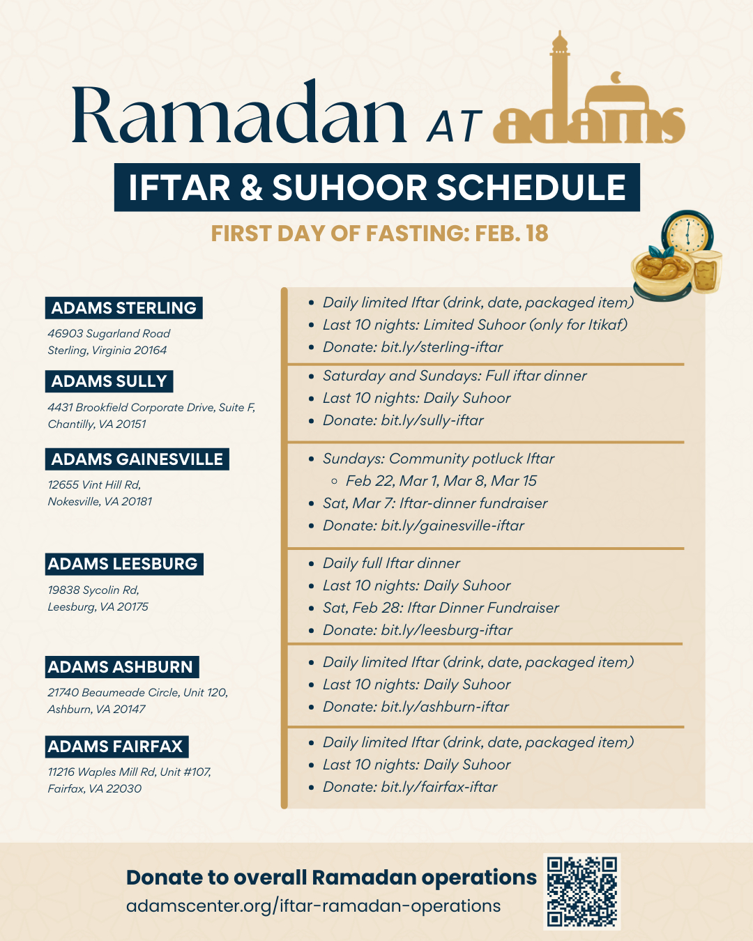 Adams Center regarding Fairfax Ramadan Calendar 2026