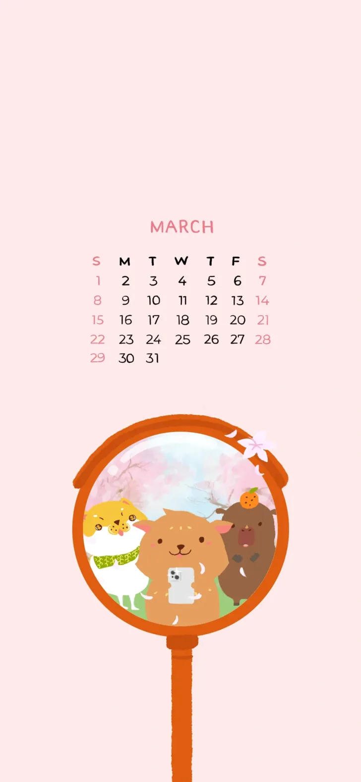 March Calendar Wallpaper 2026