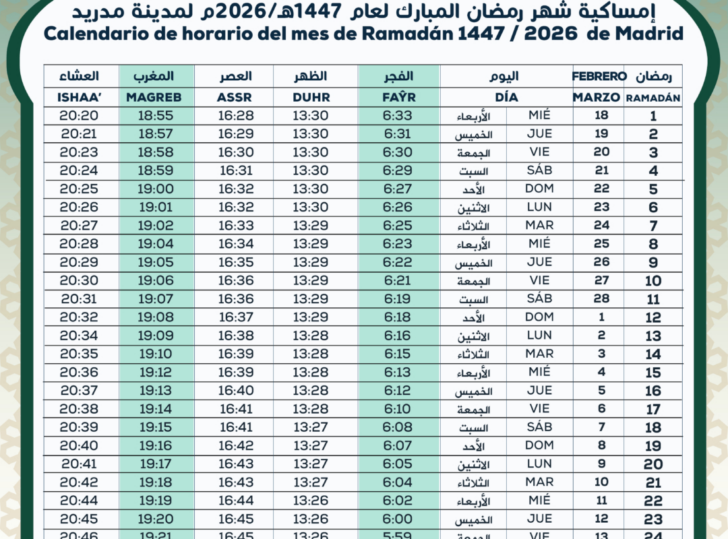 Los Angeles Ramadan Calendar 2026