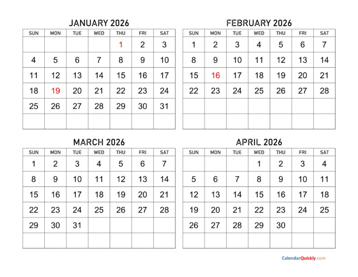 January Feb March 2026 Calendar January Feb March 2026 Calendar