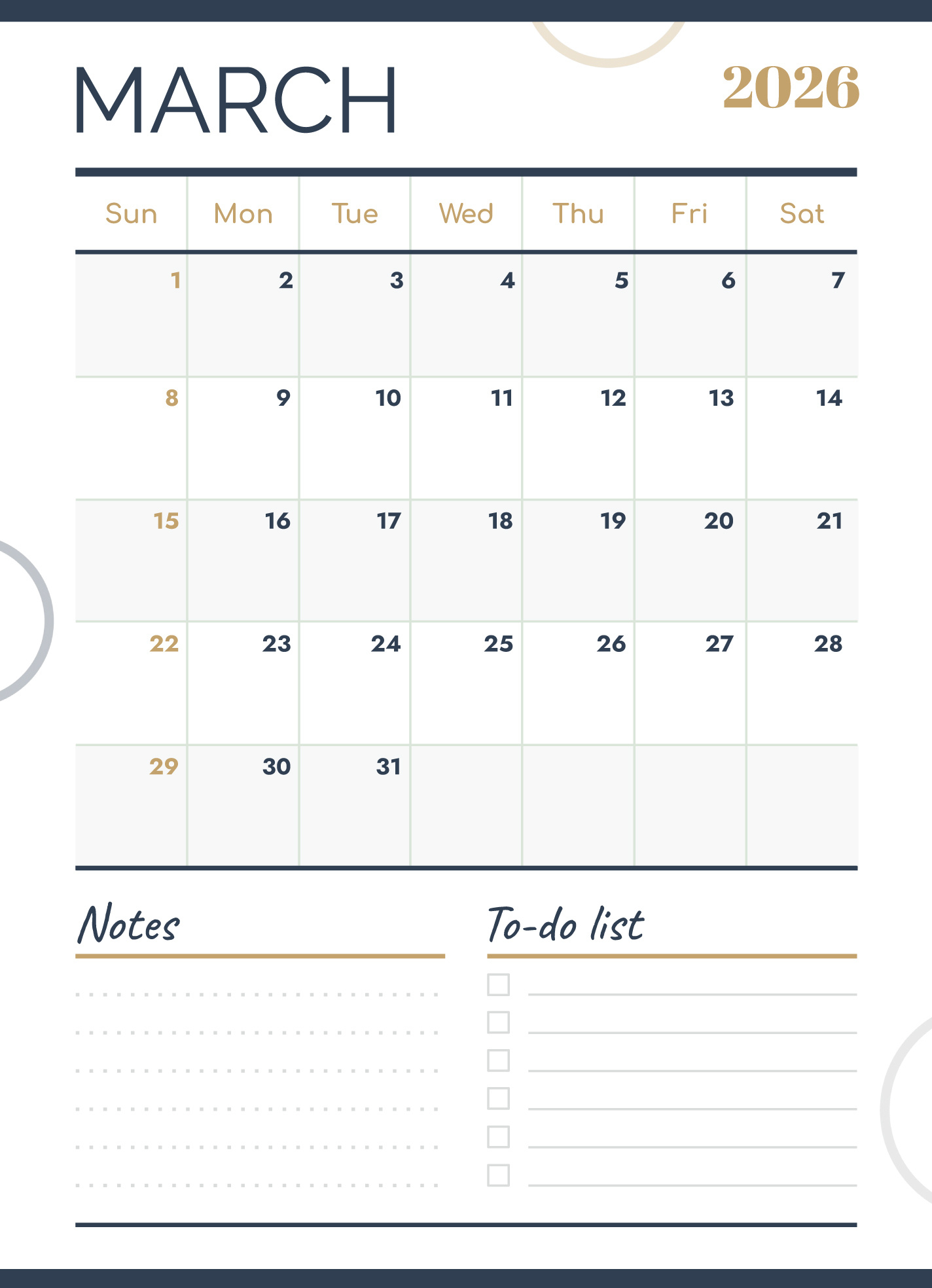 March 2026 Calendar Free Google Docs Template - Gdoc.io throughout Google Calendar March 2026 Printable